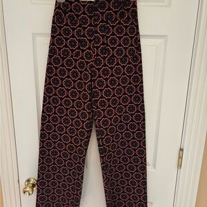 Black and orange pattern pants. Thick knit.